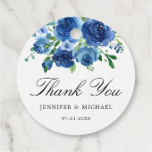 Blue Floral Wedding Vielen Dank für Ihr Interesse  Geschenkanhänger (Rückseite)