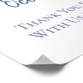 Blue Floral Wedding Welcome Poster (Ecke)