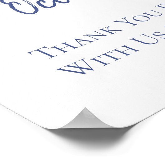 Blue Floral Wedding Welcome Poster (Ecke)