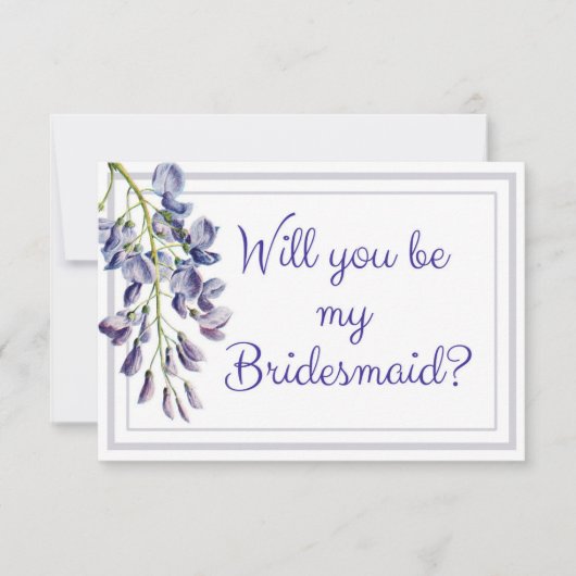 Blue Floral Werden Sie meine überhängende Karte (Vorderseite)