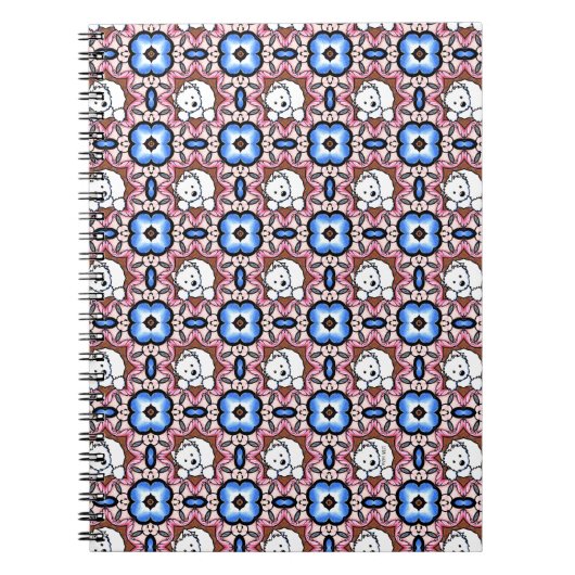 Blue Floral Westie Notizblock (Vorderseite)