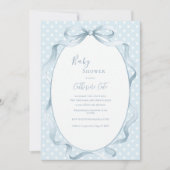 Blue Floral Whimsical Baby Shower  Einladung (Vorderseite)