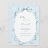 Blue Floral Whimsical Baby Shower  Einladung (Vorne/Hinten)