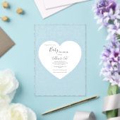 Blue Floral Whimsical Heart Baby Shower  Acryleinladungen (In Situ (Hochzeit))