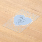 Blue Floral Whimsical Heart Baby Shower  Acryleinladungen (Ablage )