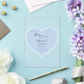 Blue Floral Whimsical Heart Baby Shower  Acryleinladungen (In Situ (Hochzeit))