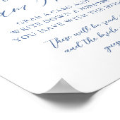 Blue Floral Who I Brautparty Game Sign Poster (Ecke)