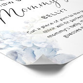 Blue Floral wie groß ist Mama's Bauch-Poster Poster (Ecke)