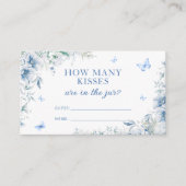 Blue Floral Wie viele Kisses Game Begleitkarte (Vorderseite)