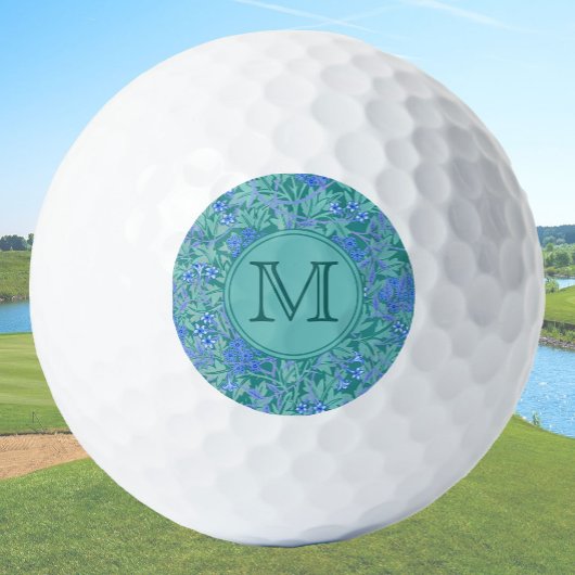 Blue Floral William Morris Custom ErstDamen Golfball