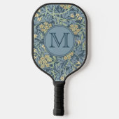 Blue Floral William Morris Custom ErstDamen Pickleball Schläger (Rückseite)