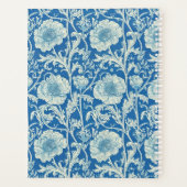 Blue Floral William Morris Elegant Monogram Planer (Rückseite)