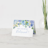 Blue Floral wird Bridesmaid Card Einladung (Vorderseite)