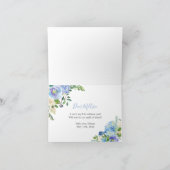 Blue Floral wird meine Trauzeugin sein Einladung (Innenseite)