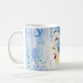 Blue Floral Woman Coffee Tasse (Links)