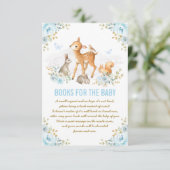Blue Floral Woodland Deer Bunny Books for Baby Begleitkarte (Stehend Vorderseite)