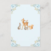 Blue Floral Woodland Deer Bunny Books for Baby Begleitkarte (Rückseite)