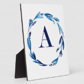 Blue Floral Wreath 'A' Fotoplatte (Seite)