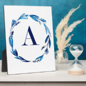 Blue Floral Wreath 'A' Fotoplatte (Seite)