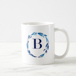 Blue Floral Wreath 'B' Kaffeetasse