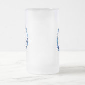 Blue Floral Wreath 'B' Mattglas Bierglas (Mittel)