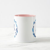 Blue Floral Wreath 'B' Tasse (Zentrum)