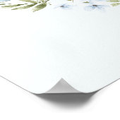 Blue Floral Wreath Baby in Bloom Baby Dusche Schil Poster (Ecke)