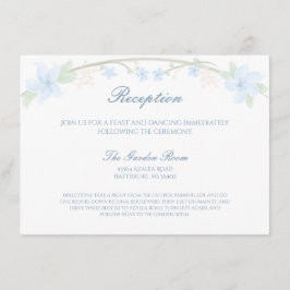 Blue Floral Wreath Empfang Begleitkarte