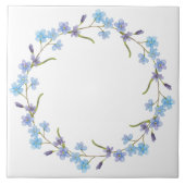 Blue Floral Wreath Fliese (Vorderseite)
