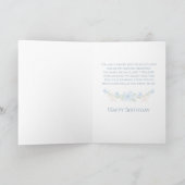 Blue Floral Wreath Niece Birthday Karte (Innenseite)