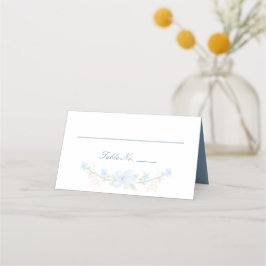 Blue Floral Wreath Platzkarte