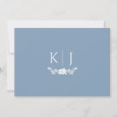 Blue Floral Wreath Save the Date Card (Rückseite)