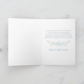 Blue Floral Wreath Tochter Birthday Karte (Innenseite)