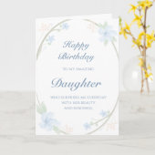 Blue Floral Wreath Tochter Birthday Karte (Gelbe Blume)