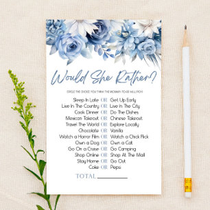 Blue Floral würde sie eher Baby Dusche Spiel