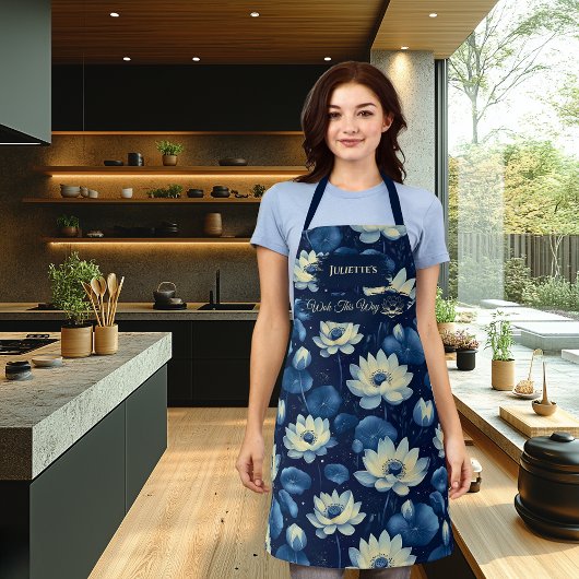 Blue Floral Zen Abstrakt Kitchenwear Serenity Schürze