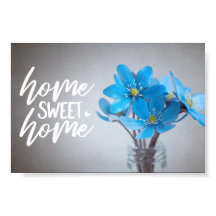 Blue Floral Zuhause Sweet Zuhause