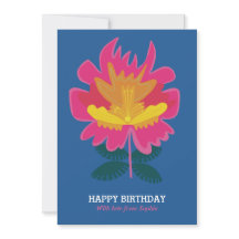 Blue florale moderne hübsche Geburtstagskarte