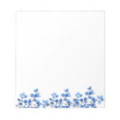 Blue Florals auf Branches Notepad Notizblock (Vorderseite)
