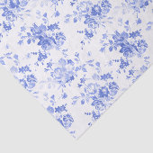 Blue Florals auf White Decoupage Tissue Paper Seidenpapier (Ausschnitt)
