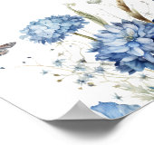 Blue Florals & Butterfys Brautparty Willkommen Poster (Ecke)