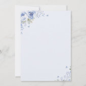 Blue Florals Coffee Bridal Shower Einladung (Rückseite)