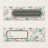 Blue Florals Gift Tags, Visitenkarten (Vorne & Hinten)