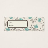 Blue Florals Gift Tags, Visitenkarten (Rückseite)