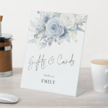 Blue Florals Gifts Cards Brautparty signieren