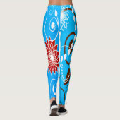 Blue Florals Leggings (Rückseite)
