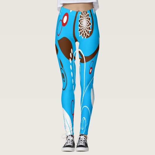 Blue Florals Leggings (Vorderseite)