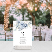 Blue Florals Names Seating Chart Tischnummer Card