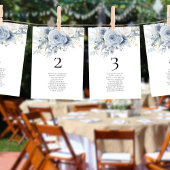 Blue Florals Names Seating Chart Tischnummer Card