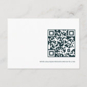Blue Florals Script QR Code Wedding Details Begleitkarte (Rückseite)